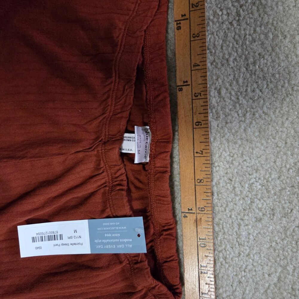 Blue Canoe Organic Cotton Sleep Pants RUST color size M - Picture 2 of 6
